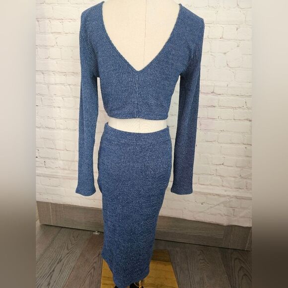 Revolve Toby Heart Ginger Anja Ribbed Skirt Set | Blue | Size 6 | NWT - Picture 5 of 12